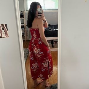 american eagle red jumpsuit